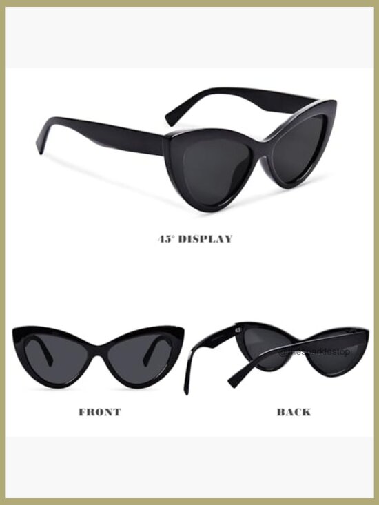 Cat Eye Sunglasses, Oversized Retro Vintage Polycarbonate Frames main image 4